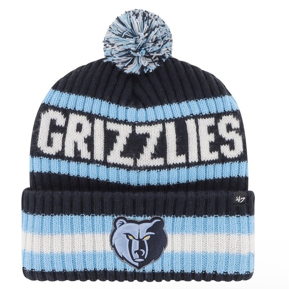 47 Brand Memphis Grizzlies Cuffed Knit Pom Beanie NBA Basketball 1 - Picture 1 of 2